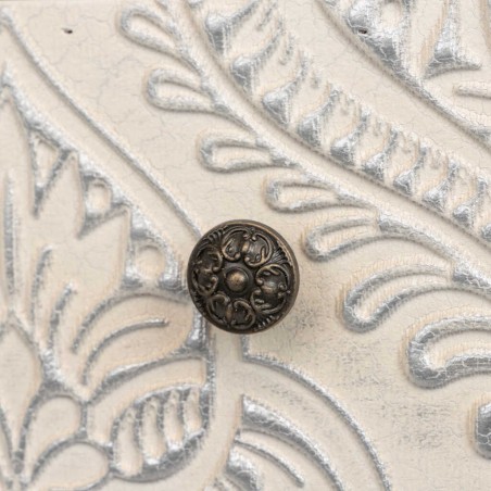 consola blanca beige plata tallada 100x30x80 cm