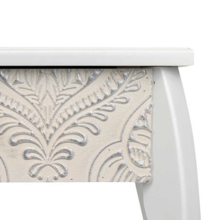 consola blanca beige plata tallada 100x30x80 cm