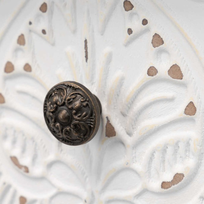 mesita madera tallada blanco-natural 45x35x70 cm