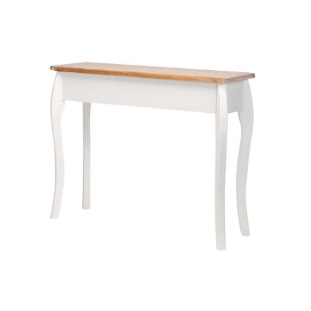 consola madera tallada blanca-natural 100x30x80 cm