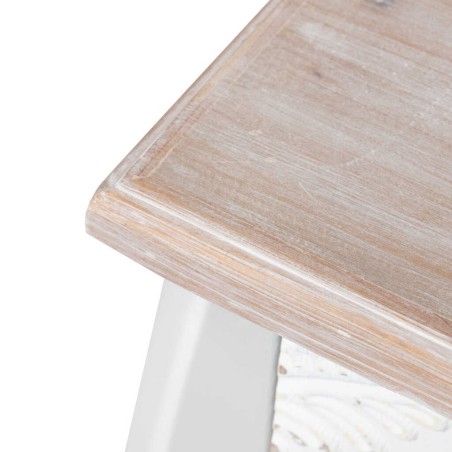 comoda madera tallada blanca-natural 100x40x90 cm