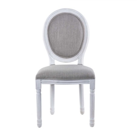 silla lino gris madera roble blanco 48x46x96 cm