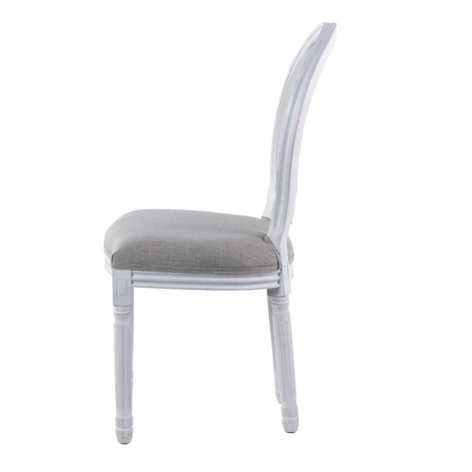 silla lino gris madera roble blanco 48x46x96 cm