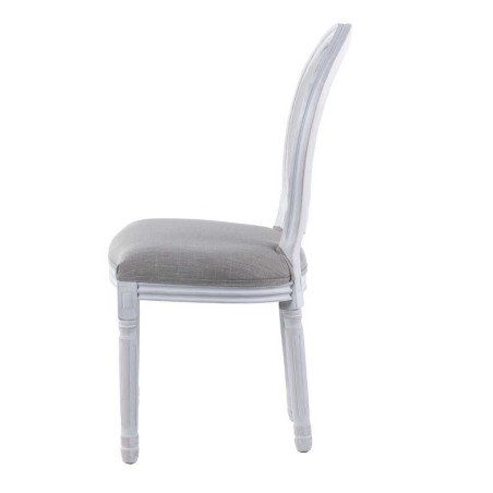 silla lino gris madera roble blanco 48x46x96 cm