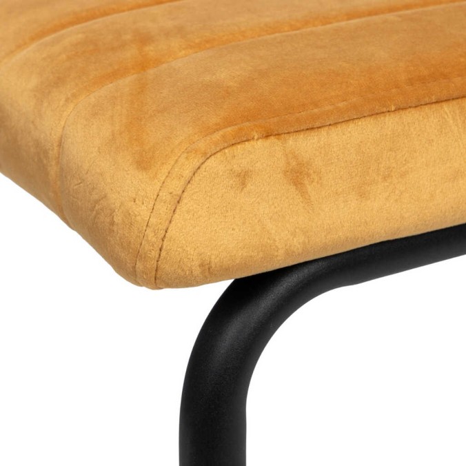 silla velvet metal mostaza 46x57x88 cm