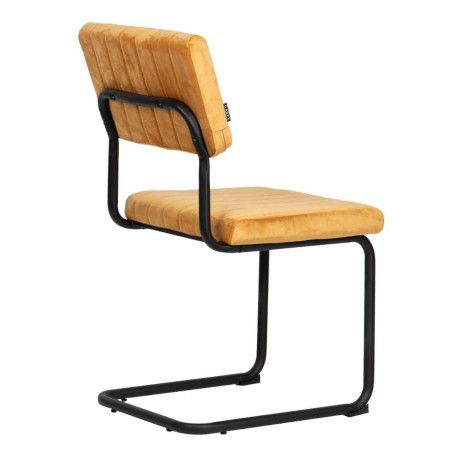 silla velvet metal mostaza 46x57x88 cm
