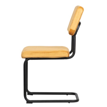 silla velvet metal mostaza 46x57x88 cm