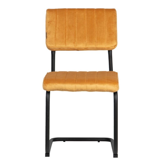 silla velvet metal mostaza 46x57x88 cm