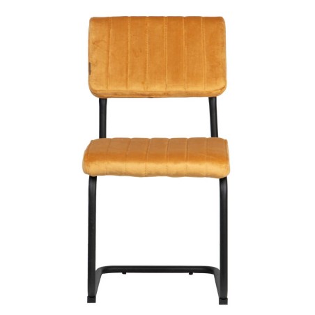silla velvet metal mostaza 46x57x88 cm