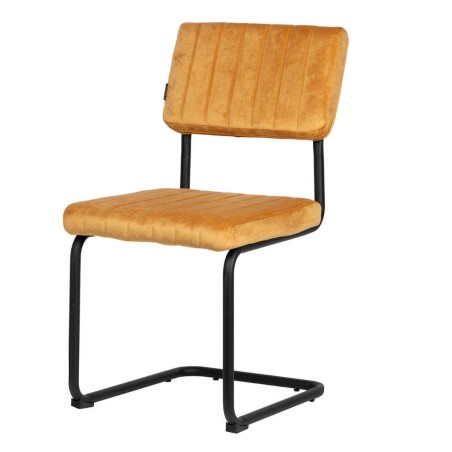 silla velvet metal mostaza 46x57x88 cm