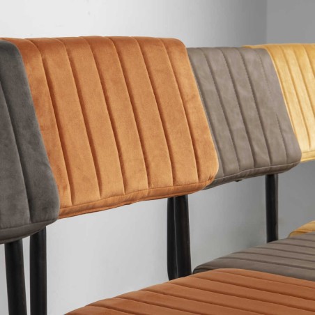 silla pu metal marron negra 46x57x88 cm