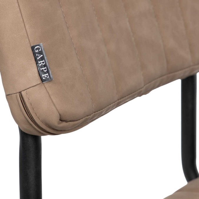 silla pu metal marron negra 46x57x88 cm