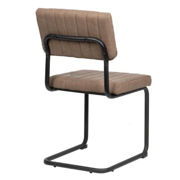 silla pu metal marron negra 46x57x88 cm 2