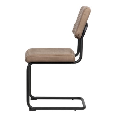 silla pu metal marron negra 46x57x88 cm