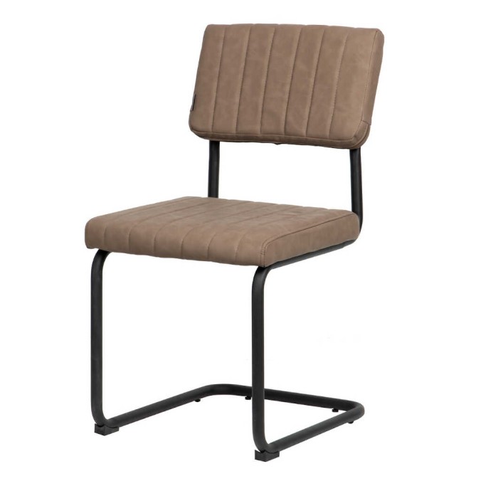 silla pu metal marron negra 46x57x88 cm
