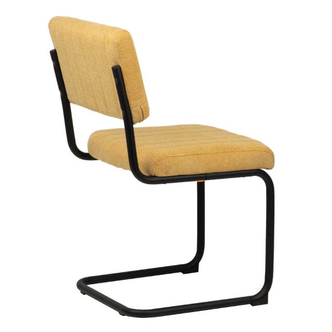 silla metal chenilla mostaza 50x56x87 cm