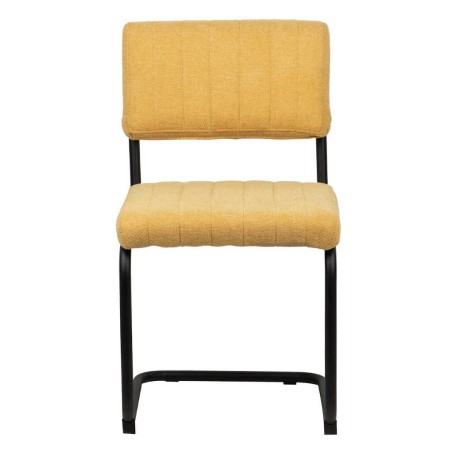 silla metal chenilla mostaza 50x56x87 cm