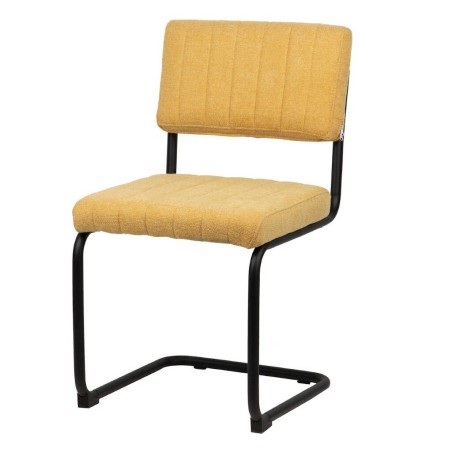 silla metal chenilla mostaza 50x56x87 cm