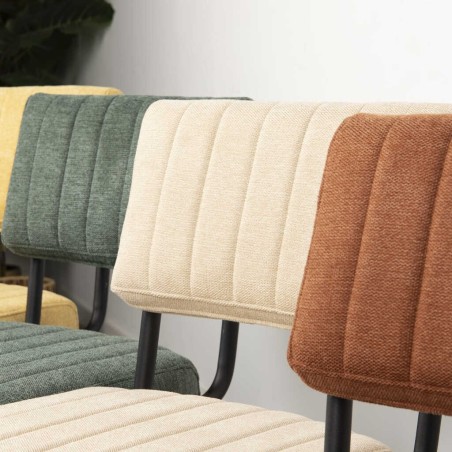 silla metal chenilla teja 50x56x87 cm