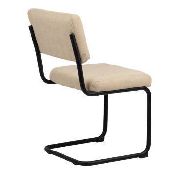 silla metal chenilla beige 50x56x87 cm 2