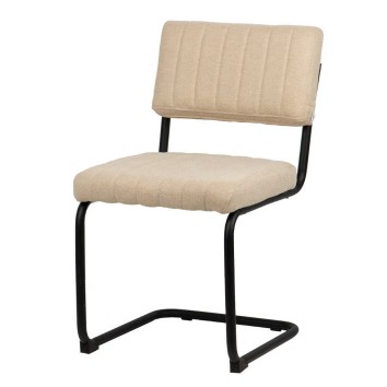 silla metal chenilla beige 50x56x87 cm