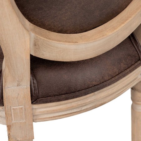 silla medallon polipiel chocolate 57x60x96 cm