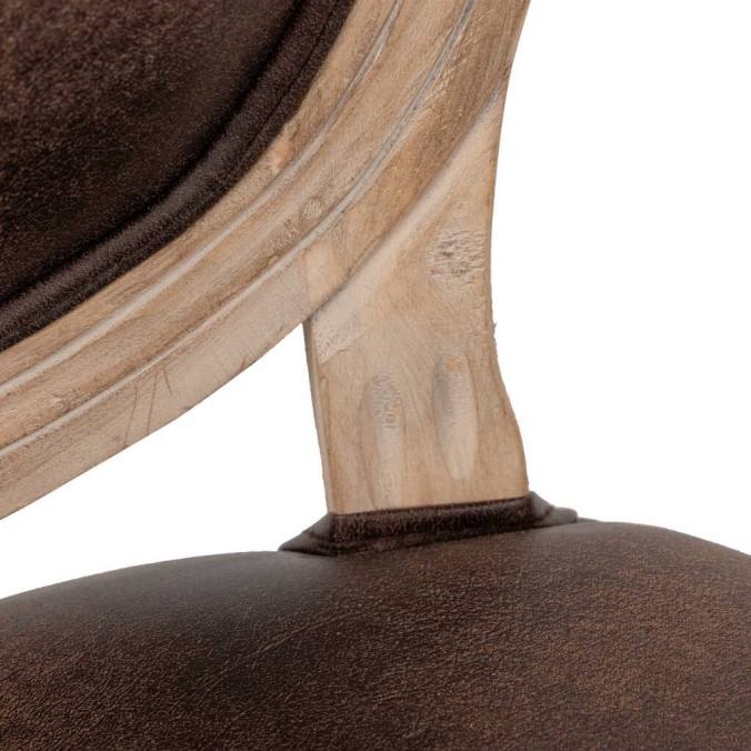 silla medallon polipiel chocolate 57x60x96 cm