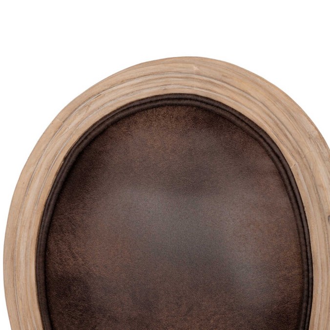 silla medallon polipiel chocolate 57x60x96 cm