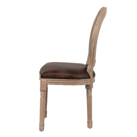 silla medallon polipiel chocolate 57x60x96 cm