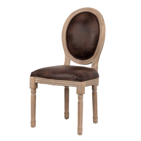 silla medallon polipiel chocolate 57x60x96 cm