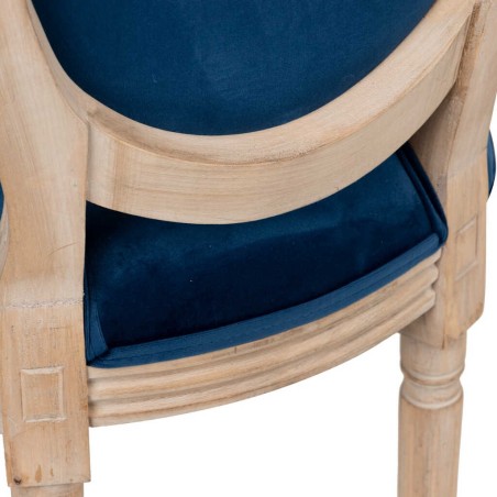 silla velvet azul patas madera 48x46x96 cm