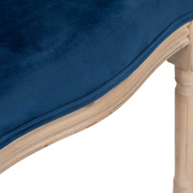 silla velvet azul patas madera 48x46x96 cm