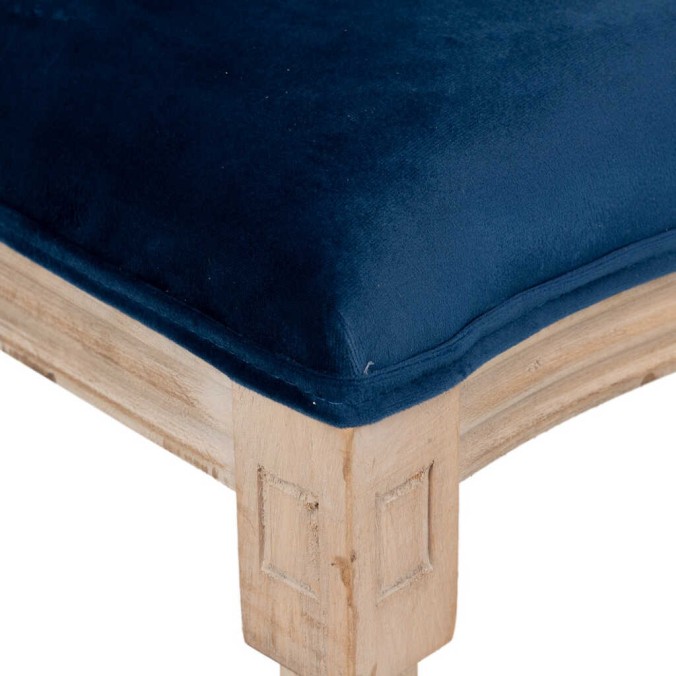 silla velvet azul patas madera 48x46x96 cm