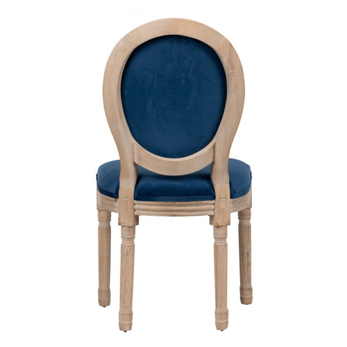 silla velvet azul patas madera 48x46x96 cm