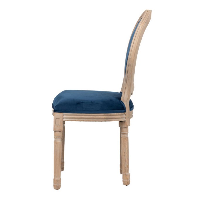 silla velvet azul patas madera 48x46x96 cm