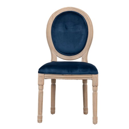 silla velvet azul patas madera 48x46x96 cm