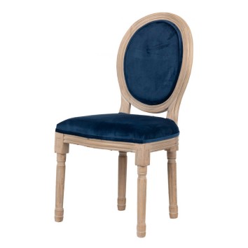 silla velvet azul patas madera 48x46x96 cm