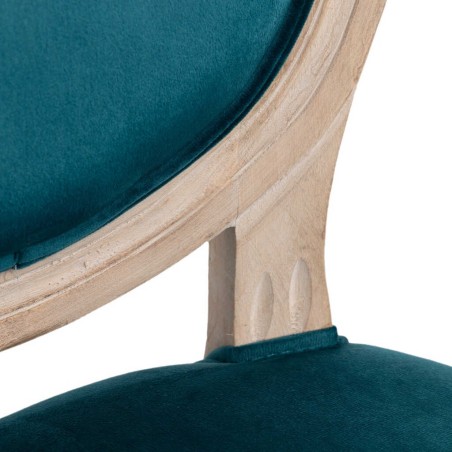 silla velvet azul patas madera 48x46x96 cm