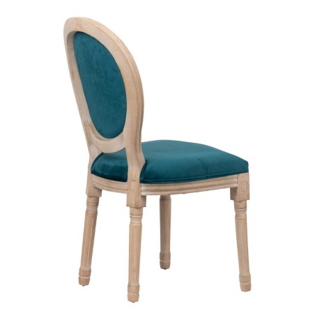 silla velvet azul patas madera 48x46x96 cm