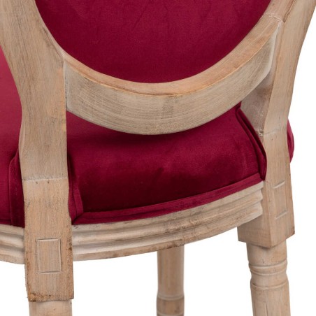 silla velvet granate patas madera 48x46x96 cm