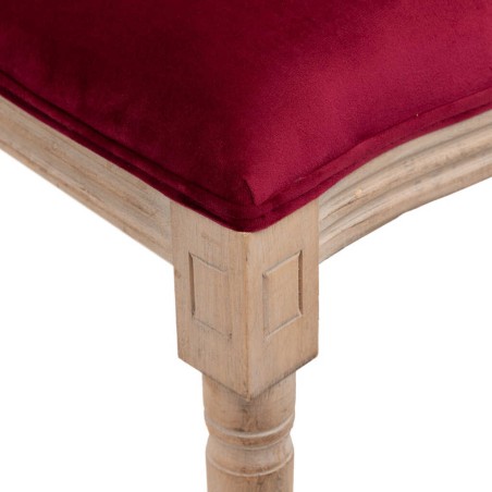 silla velvet granate patas madera 48x46x96 cm