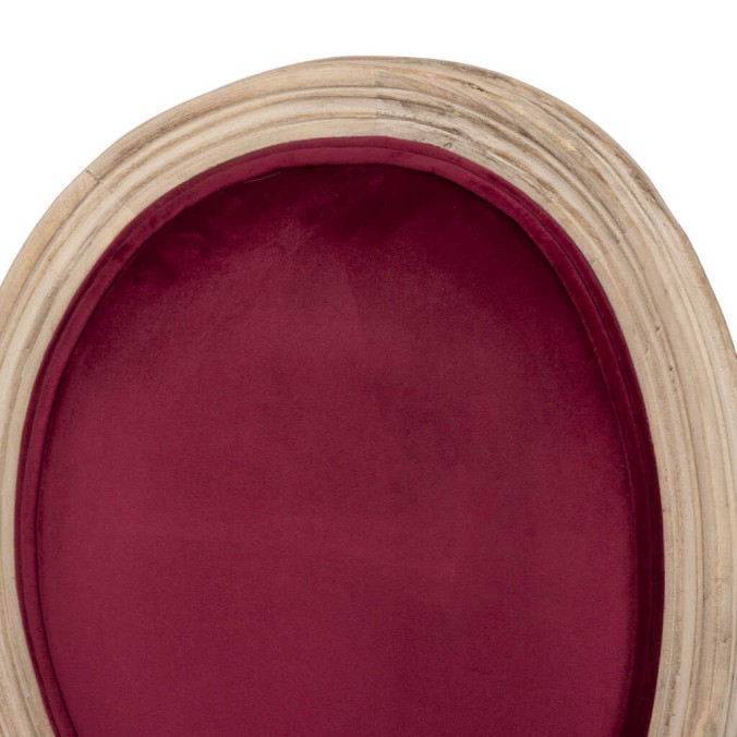 silla velvet granate patas madera 48x46x96 cm