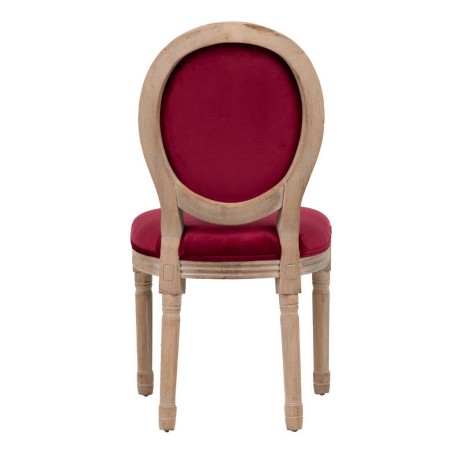 silla velvet granate patas madera 48x46x96 cm