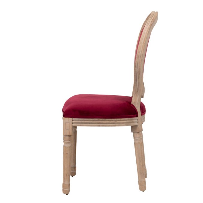 silla velvet granate patas madera 48x46x96 cm