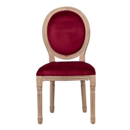 silla velvet granate patas madera 48x46x96 cm