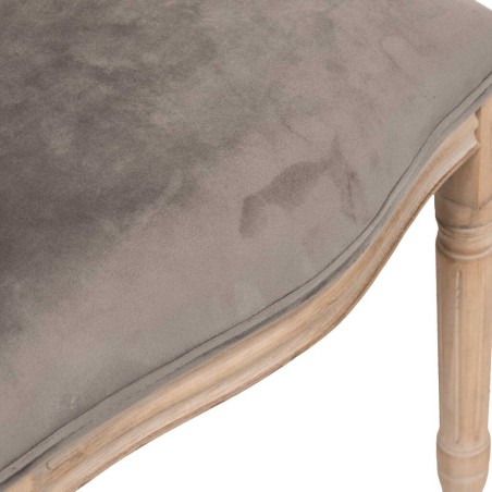 silla velvet gris patas madera 48x46x96 cm
