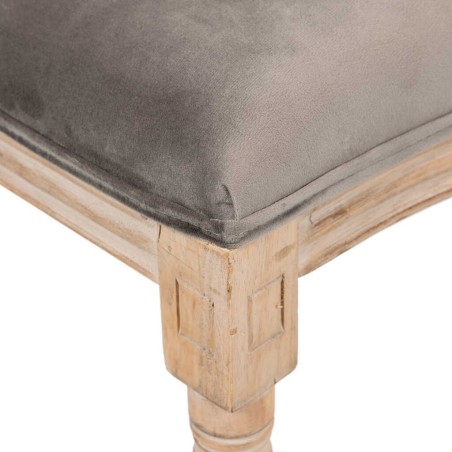 silla velvet gris patas madera 48x46x96 cm