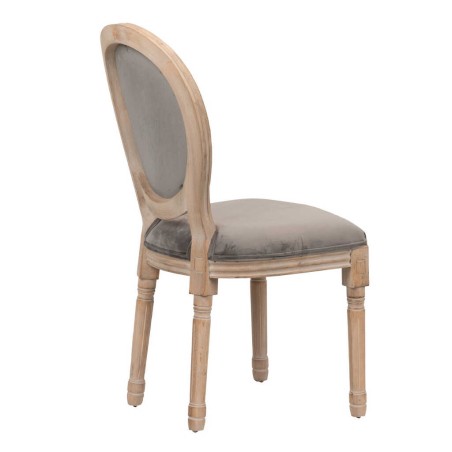 silla velvet gris patas madera 48x46x96 cm