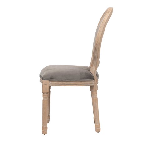 silla velvet gris patas madera 48x46x96 cm