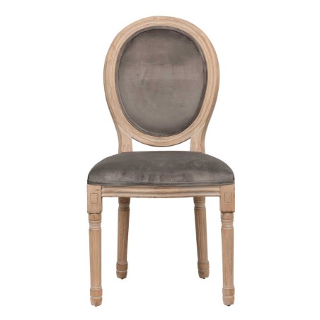 silla velvet gris patas madera 48x46x96 cm